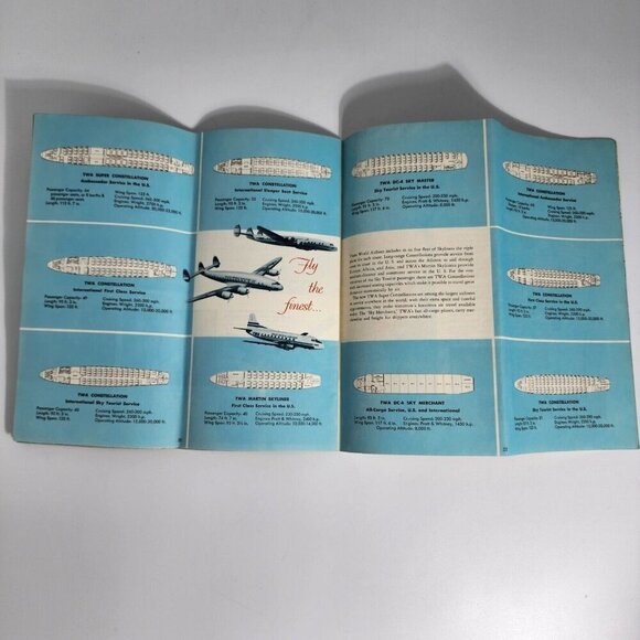 TWA International Air Routes 1954 20 Pages Booklet with Great Air Route Maps - Picture 7 of 12